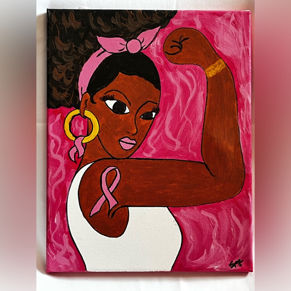 “She Fights”, Hand Painted Wall Art.